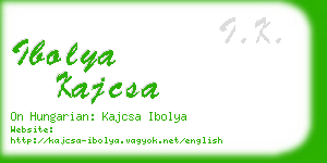 ibolya kajcsa business card